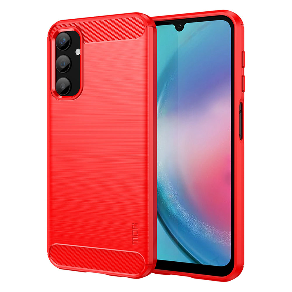 MOFI JK TPU Series-1 til Samsung Galaxy A25 5G telefoncover børstet kulfiber tekstur TPU telefoncover MOFI JK TPU Series-1 til Samsung Galaxy A25 5G telefoncover børstet kulfiber tekstur TPU telefoncover